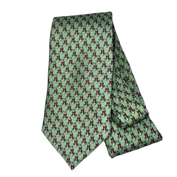 Vineyard Vines Anchor Ribbon Green Tie 1T1301 NWT - Picture 1 of 3